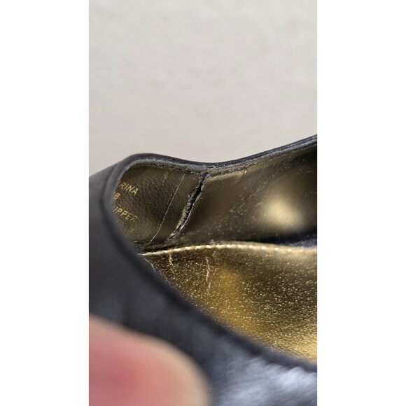 Ralph Lauren Sarina Pump Black Leather Pointed Toe High Heels Size 8B Shoes - Picture 6 of 6